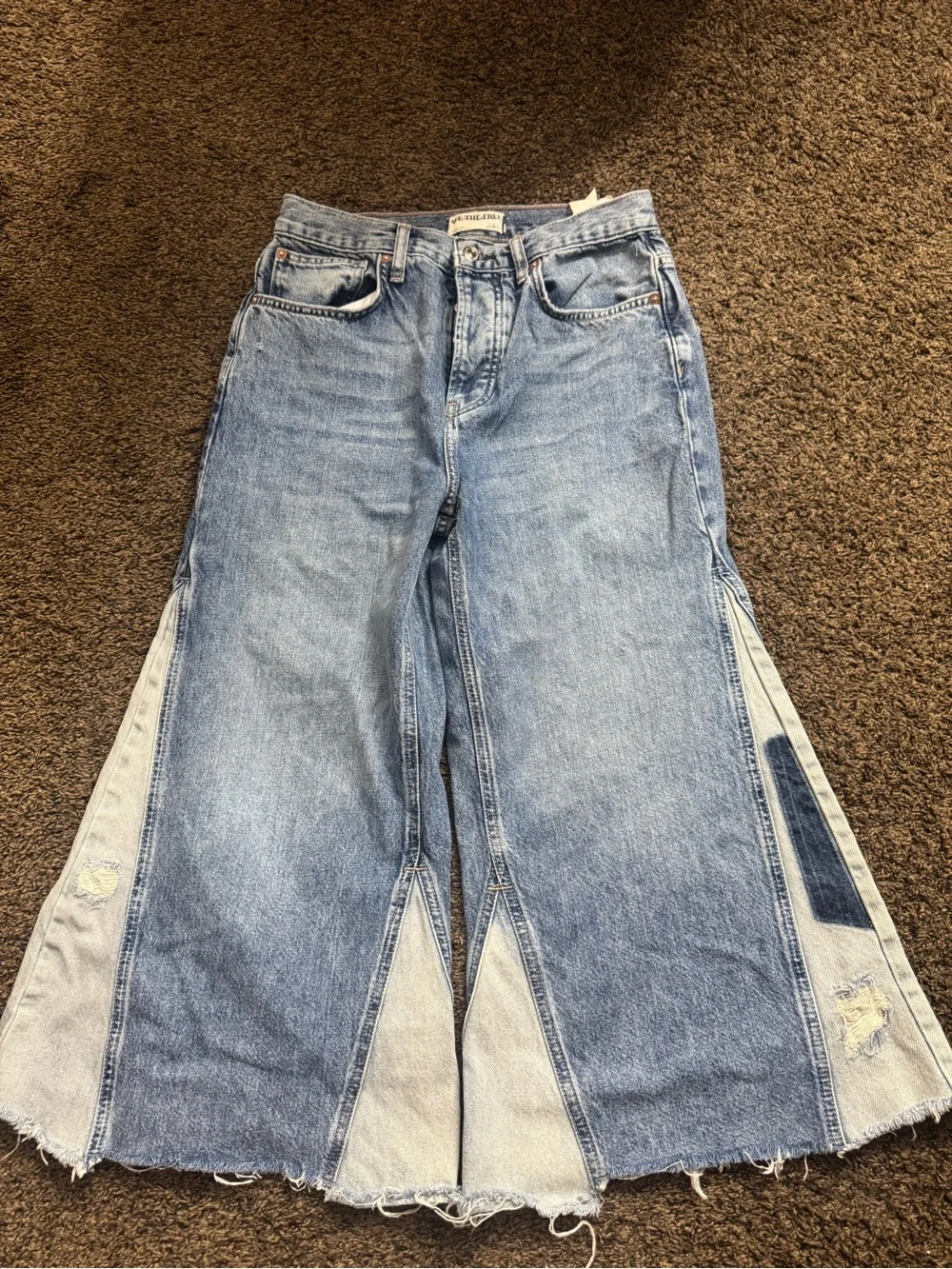 Free People Ripple wide leg crop